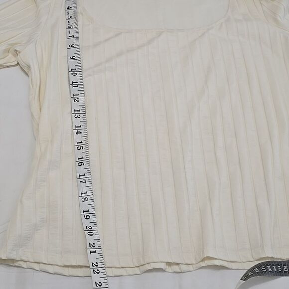 Bailey 44 Cream Ribbed Long Sleeve Blouse L - Picture 5 of 8